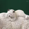 التماثيل الزخرفية الأم القط القطبي الدب النحت يدويا بوليريسين تمثال الطفل ديكور ديكور هدية لأمي زخرفة الحياة البرية الحرف الأثاث