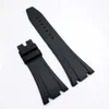 27mm 18mm Black Rbber Clasp Strap Watch Band For Royal Oak 39mm 41mm Model 15400 15300244a
