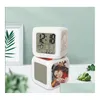 Desk & Table Clocks Express Heat Transfer Smart Square Alarm Clocks Thermal Sublimation On Three Sides Rainbow Light Lg21 Drop Deliver Dhaw8