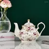 Ensembles de thé théière en porcelaine d'os 400/900ML ensemble de théière en céramique maison bouilloire en porcelaine de haute qualité grande capacité pichet à café de fête