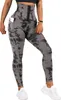 Painel Tie Dye Leggings com Bolsos Europeus e Americanos Mulheres Yoga Calças Esportivas Quente Gradiente Feminino Calças Casuais 240201