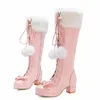 Stivali da neve da donna scarpe morbide per donna stringata carino donna a metà polpaccio moda peluche caldo femminile Botas Mujer