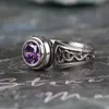 est Uomo Viola CZ Zircone Moda Wedding Band Anello in pietra Anelli in acciaio inossidabile Gioielli per uomo Commercio all'ingrosso della fabbrica 240201