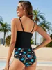 Kvinnors badkläder 2024 Hög midja baddräkt Kvinnlig Kvinna Tankini Baddräkter Tryckt Plus Size Bathing Suit Two Pieces Beachwear Bathers