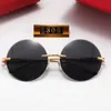 2024 New mens and womens Square frameless metal sunglasses small frame luxury fashion 2594