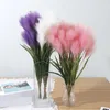 Decorative Flowers 1PC Artificial Pampas Grass Flower Arrangement DIY Reed Branch Colorful Fake Plants Silk Bouquet Home Decor 50cm