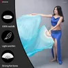 Stage Wear Silk Veil Fan Belly Dance Accessories Gradient Color Dancer Practice Real 150/180x90cm Long