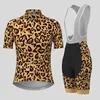 Men's Tracksuits 2023 Summer New opard Print Womens Cycling Kit Breathab Quick Dry Fa Jersey Set Short Seves SeH2421