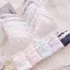 Bras setleri kawaii iç çamaşırı rahat sütyen bikini seti lolita kız sevimli yay külot iç çamaşırı brifing kadınlar ve külot