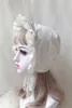 Zapasy imprezowe lolita potargany czapkę z maską 56 cm kobiety wiktoriańska średniowieczna pokojówka cosplay cosplay-up regulowana czapka dyniowa