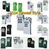 MSU Basketball Jersey Xavier Booker Coen Carr Jeremy obawia się Gehrig Normand Nick Sanders Niestandardowe szwy MSU Jerseys 2024 Najnowszy styl AA