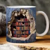 Tasses Tasse d'étagère 3D Une tasse d'étagère de bibliothèque Conception d'espace créatif Cadeau de lecteurs de café polyvalents