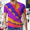 Erkek Tişörtler 2022 Yeni Yaz 3D Baskı Tişört Erkekler Harajuku Vertigo Stil Kısa Kollu Modeli Tasar Giyim Sokak Giyim Erkekler Giyim Q240201