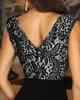 Casual Dresses Bodycon Dress Elegant Black Lace Patchwork Sexig Backless Women Party Night Club Slip Mini Nicesummer kläder för