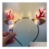 Dekoracje świąteczne LED Posmacki na głowice zapalania opaski na głowę Renifer Dekoracje Luminous Glow Headpiece Flashing Hair Drop de Dhw4Q