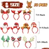 Dekoracje świąteczne Dekoracje świąteczne l Headbands Xmas Nebiels Asorted Święty Mikołaj Claus Renifer Antlers Snowman Hair Band za część DHO17