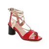 Sandalen 2024 Dames Hoge Hakken Zomer Peep Toe Lace Up Platform Schoenen Dames Sexy Party Bruiloft Plus Size 31-46 9-216