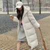 Casacos de trincheira femininos para baixo jaqueta mulheres coreano solto inverno grosso casaco de comprimento médio 2024 roupas