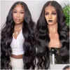 Pelucas de cabello humano HD transparente 13x4 13x6 Body Wave Lace Front para mujeres 360 Peluca frontal Pre arrancada 4x4 Cierre Mstoxic Drop Deliver DH3DZ