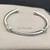 Classic Dy Luxury Designer X Bangle Cable Pearl Loop Bracelet Women Fashion Cuff Twist armbanden Sieraden 14K PLATED Wedding Gifts 5mm 4 mm dik