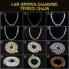 Fine Lab Grown Diamond Real 10k 14k Pulseira de tênis Iced Out Solid Gold Vvs Moissanite Pulseira de tênis Link Chain Homens Mulheres