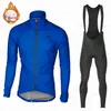 Winter Thermal Fleece Cycling Clothes Set Men Long Sleeves Jersey Suit Outdoor Riding Bike MTB Bib Pant Cycl Clothing 240119