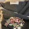 Kvinnors stickor vintage blommor broderi djup v hals tröja kashmir stickade cardigans kvinnor ull stickad kappa femme mjuk mohair jacka