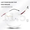 Lunettes de soleil Cadres TITANPLUS Rimless Titanium Lunettes Hommes Femmes Carré Optique Coloré Classique Lunettes Ultra Lumière