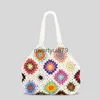 Shoulder Bags Boemian Crocet Women Soulder Flower Plaid Lady andbags andmade Woven Knied Summer Beac Bag Small Tote Bali PursesH2421