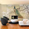 Tapeten Benutzerdefinierte Wandgemälde 3D Stereo Pfau Po Wohnzimmer Wohnkultur Wandpapiere Landschaft Papel De Parede Para Quarto EM