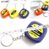 Keychains Fashion Key Chain 1 Meter Color Random Keychain Keyring Tool Mini Tape Measure Portable Ring Men Gift