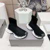 BLCG sneaker 2024 sneakers balencaga kvinnors hastighet återvunnet stickad ny stickad elastisk strumpor mode mångsidig par casual sock sko designer mode mens boot boot