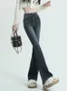 Hiver Vintage Flare Jeans femmes Streetwear taille haute Chic décontracté Y2K Denim pantalon femme Style coréen Harajuku pantalon mince 240201