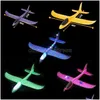 Bomboniera Fai da te Lancio a mano Illuminazione a LED Volare Aliante Aereo Giocattoli Schiuma Modello di aeroplano Giochi all'aperto Flash luminoso per bambini Fy32 Dhcfo