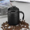 Copos térmicos portáteis de isolamento de café, 350ml, com alça, garrafa de água de aço inoxidável, camada dupla, copo de leite para escritório doméstico, caneca térmica