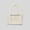 Schoudertassen Fasion Diamonds Bow Beading Dames andbags Pearls Beaded Lady en Ollow Summer Beac Tote Bag Party Kleine portemonnees 2023H2421