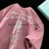 Homens camisetas Verão Ins Versátil Solto Casual Rosa T-shirt de Manga Curta Homens e Mulheres Oversize Americano Meia Manga Casal Top Y2K ClothesH2421