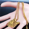 Anhänger Halsketten 2024 Mode Katze Edelstahl Lange Kette Halskette Für Frauen/Männer Gold Farbe Anhänger Schmuck Kolye N962S03