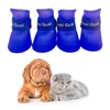 Cão vestuário ao ar livre botas impermeáveis ​​ajustáveis ​​sapatos de silicone alça ajustável antiderrapante para protetor de pata de chuva caminhadas