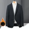 Highquality Thousandbird Check Doublesided Woolen Coat for Men Korean Casual Suit Collar Short Blazers 240124