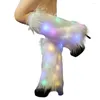 Calzini da donna 1 paio Autunno Inverno Copristivali in pelliccia imitazione pelosa leggera a LED Accessori moda elastici in peluche