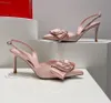 Wedding Bow Decorative Sandals Pointed Sexy Back Strap Headed Party Casual Women's Shoes EU35-43 with Box