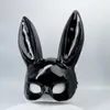 Supplência de festa Women Halloween Sexy Mask Cosplay adereços para meio rosto Orelhas de coelho Máscaras de barra de boate de barra