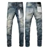 paarse jeans designer jeans voor heren Rechte skinny broek jeans baggy denim Europese jean hombre herenbroek broek biker borduurwerk gescheurd voor trend 29-40 J9055