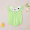 Clothing Sets Saint Patrick's Day Jumpsuit Baby Long Sleeve Set Girl Clothes Romper Bubble Suit Clover Embroidery Bodysuit Ruffle Outfit