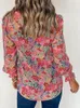 Women's Blouses Elegant And Youth Woman Flower Long Sleeve Shirt Bohemian Floral Print Pullover Top Spring Clothes Ladies 2024