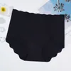 Women's Panties Female Seamless Underwear Ice Silk Comfortable Underpants High Waist Wave Soft Solid Color Lingerie