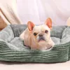 Cama para cão gato animal de estimação quadrado canil de pelúcia médio pequeno cão sofá cama almofada quente inverno pet cão cama casa acessórios para animais de estimação 240123