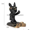 Objetos decorativos estatuetas acessórios para casa bldog scpture suporte de telefone móvel quarto bonito cão estátua mesa criativa 231228 drop delive dhkcn