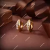 Lyxdesigner Diamond Stud High-End Women Elegant örhängen 18K Guld C-formad örhänge Girl Boutique Jewelry Valentine Wedding Presents